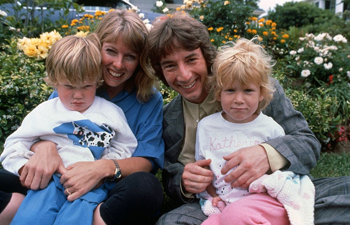 Martin and Nancy pose with Katherine and Oliver in 1989