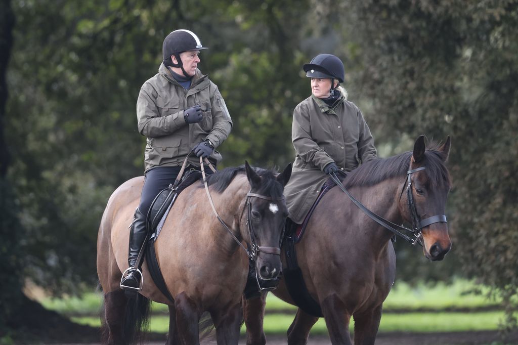 Andrew Mountbatten Windsor and woman riding horses