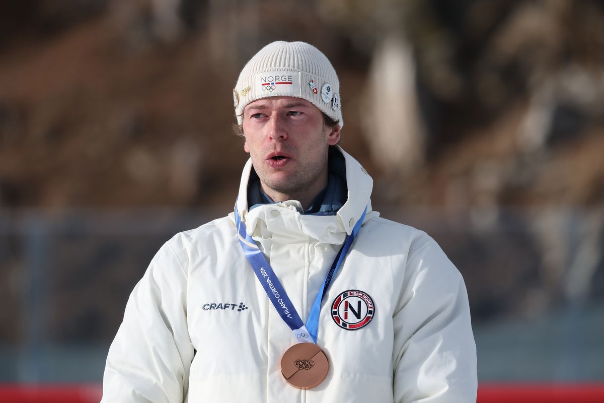 Sturla Holm Laegreid of Team Norway won a bronze medal on the Milan-Cortina Olympics