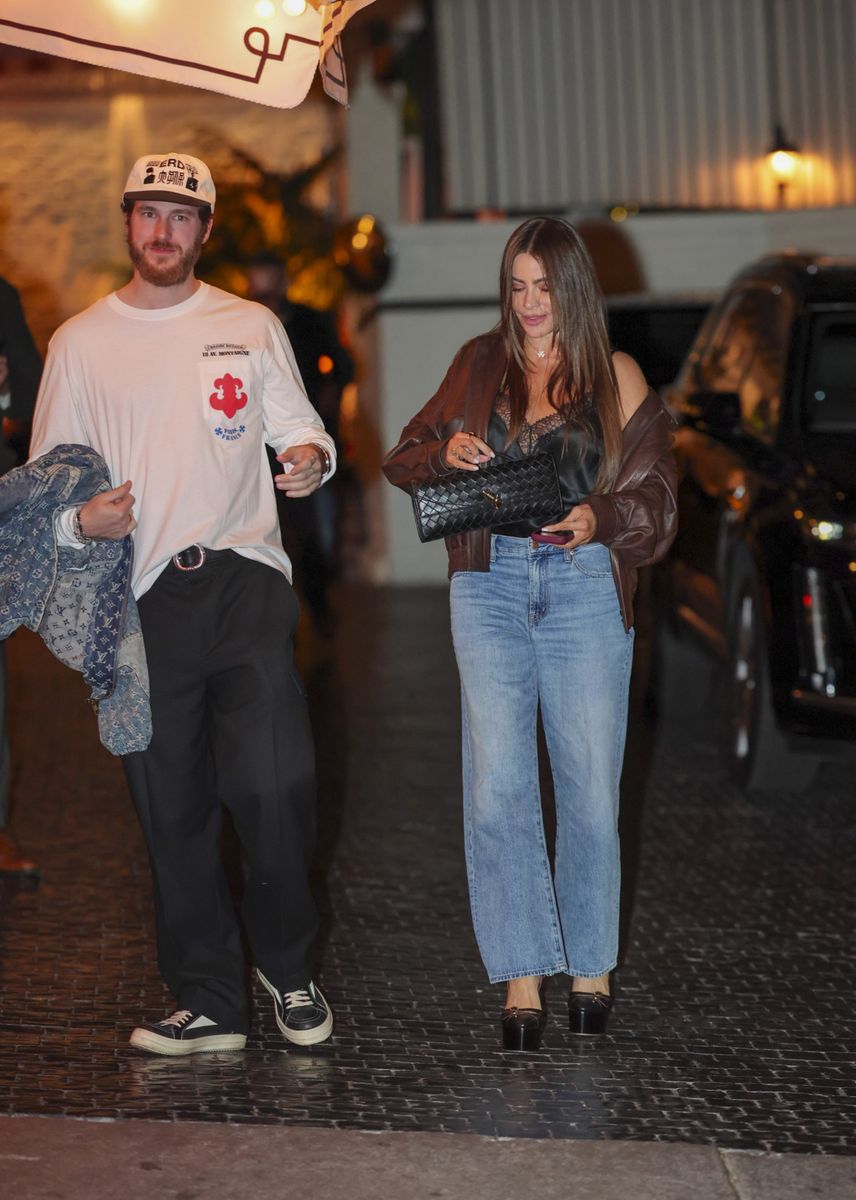 Colombian-American actress Sofia Vergara is pictured leaving the Chateau Marmont hotel in Los Angeles alongside a Spanish actor Manu Vega after enjoying a night out together. The two departed and shared a kiss goodbye.