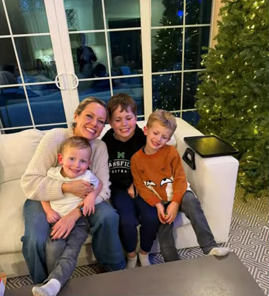 Photo shared by Dylan Dreyer of her and her three sons on Thanksgiving 2025