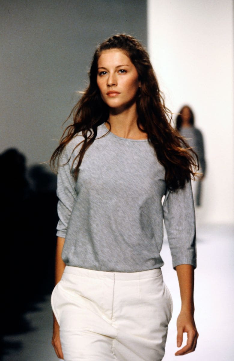 Gisele Bündchen, 18, on the runway at DKNY Fall 1998 ready-to-wear show