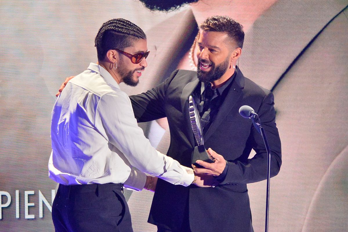 Ricky Martin presented Bad Bunny with a GLAAD Media Award in 2023