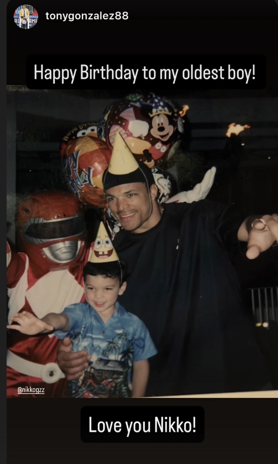 Nikko shared a sweet message from his father