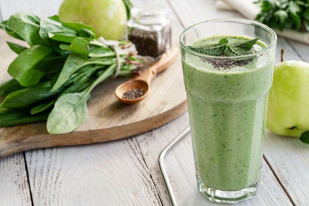 A green smoothie is a nutritious way to start the day