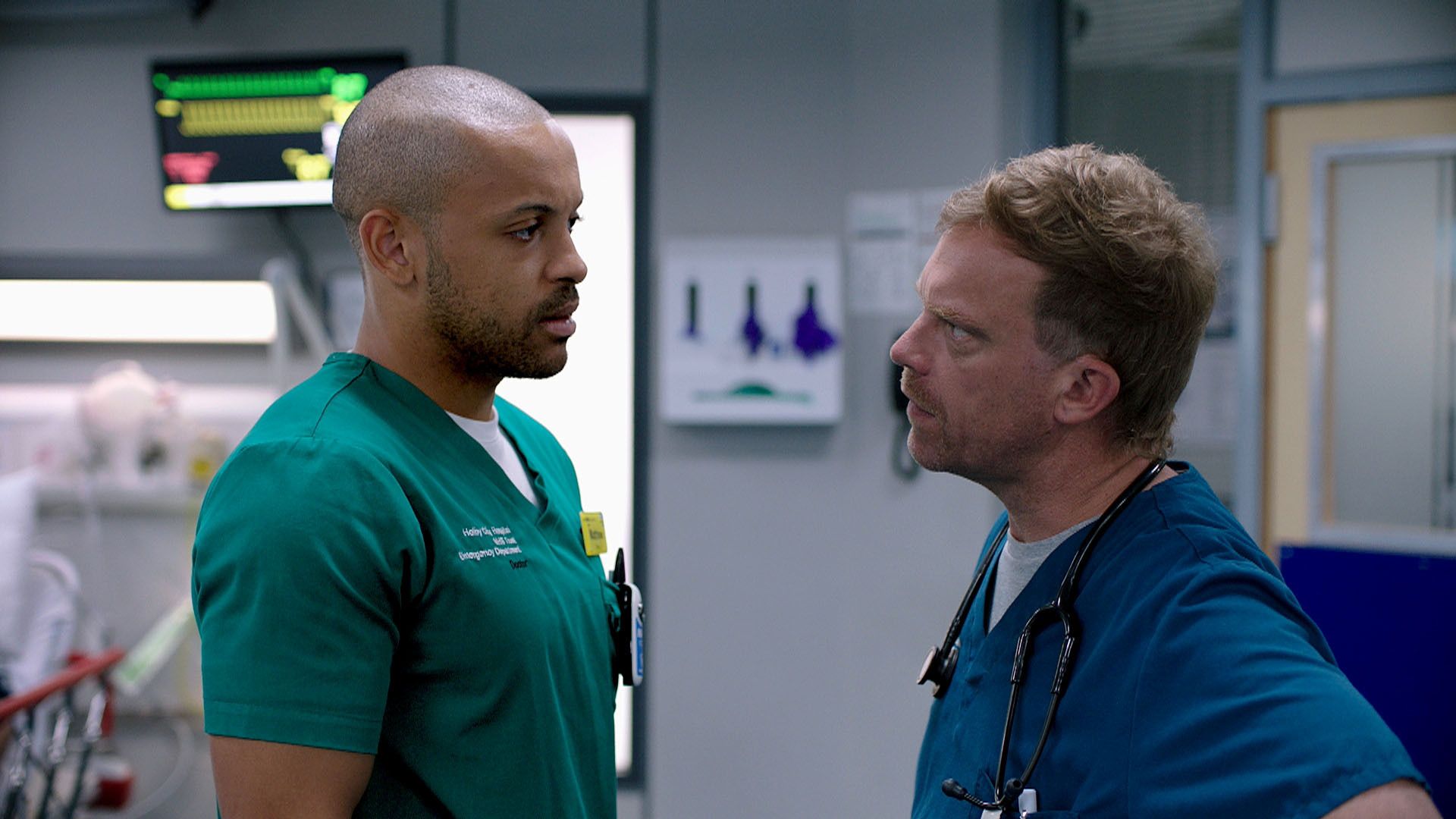 Still image of Aron Julius and Will Beck in Casualty