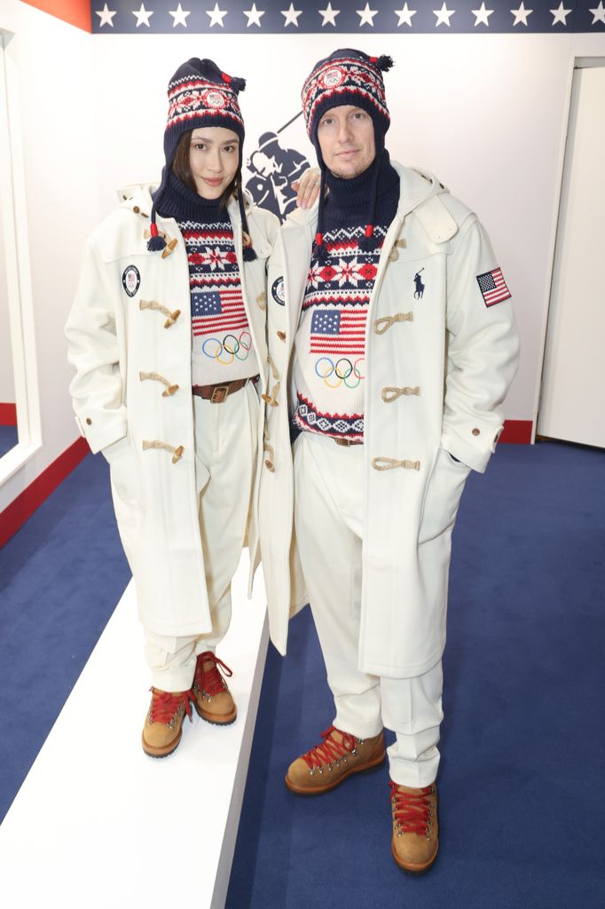 U.S. Olympian Madison Chock and Evan Bates attend the Team United States Welcome Experience at the Milan-Cortina 2026 Olympics on January 31, 2026 in Milan, Italy. (Photo by Joe Scarnici/Getty Images for USOPC)