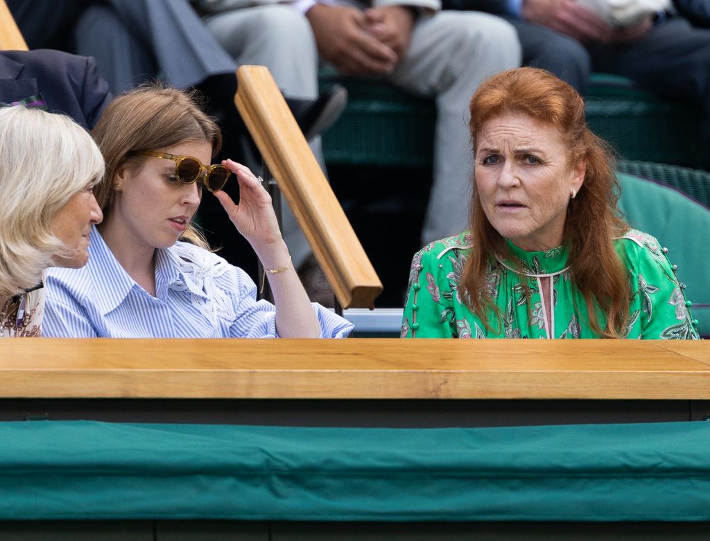 Sarah Ferguson in a green dress