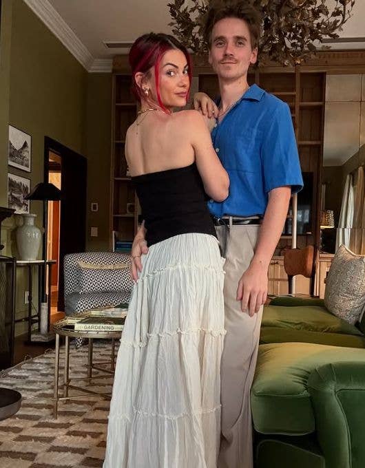 Dianne Buswell and Joe Sugg inside a hotel