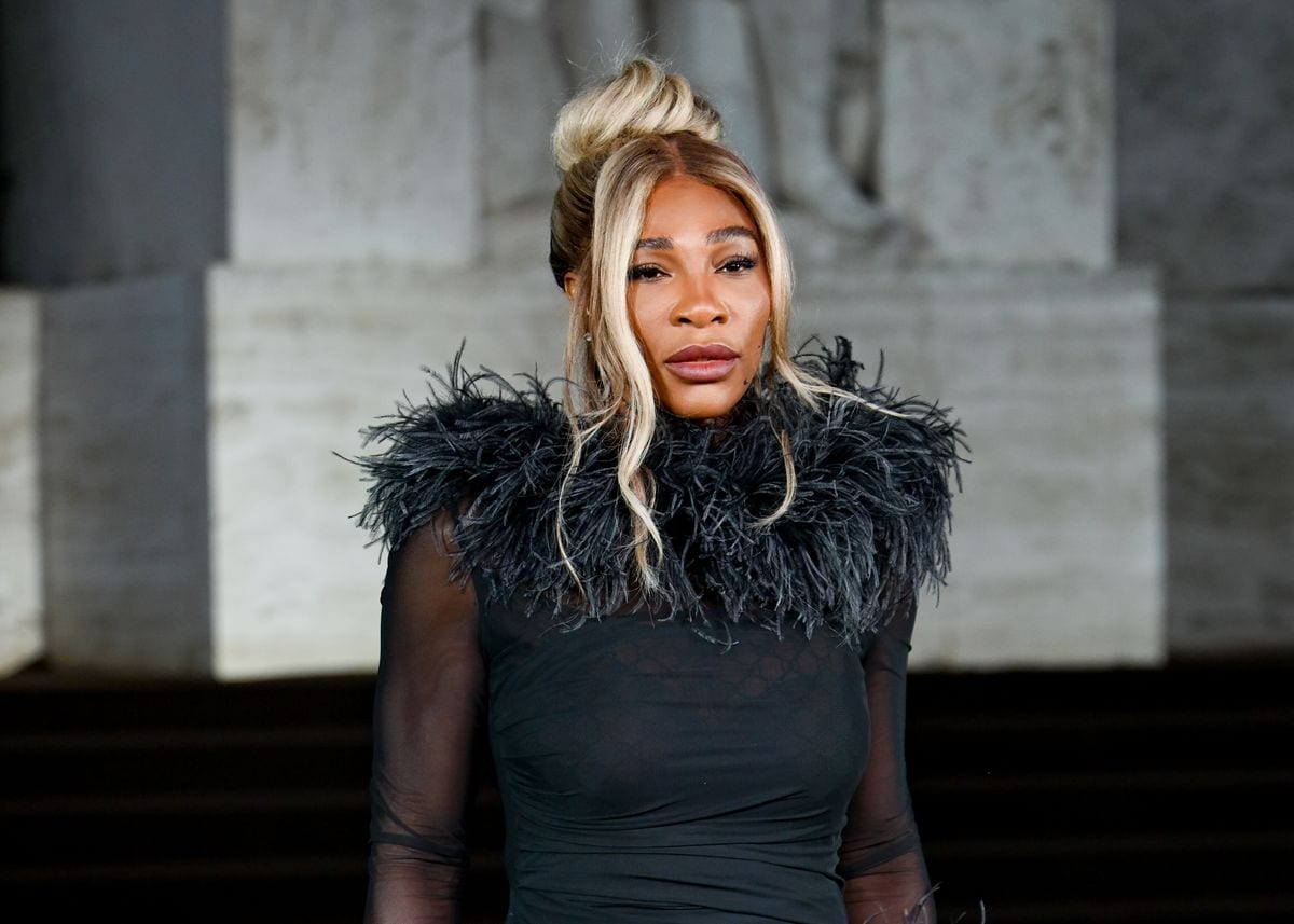 Serena Williams at the Gucci fashion show as part of Spring/Summer 2026 Milan Fashion Week held at Palazzo Mezzanotte on September 23, 2025 in Milan, Italy. (Photo by Saira MacLeod/WWD via Getty Images) 