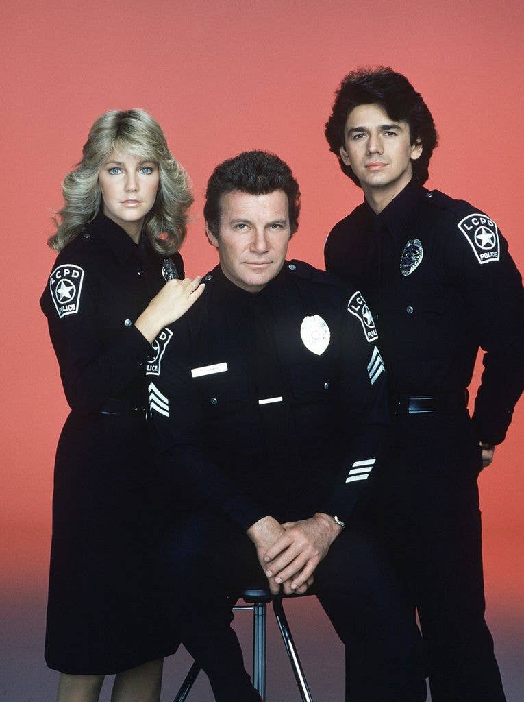 Heather with co-stars William Shatner and Adrian Zmed 