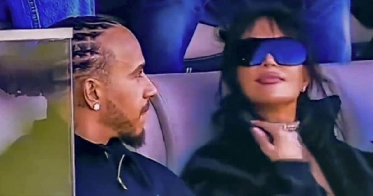 Lewis Hamilton and Kim Kardashian seen together at the Super Bowl during a quick scan of a tv camera. Looks like the dating rumors are confirmed.