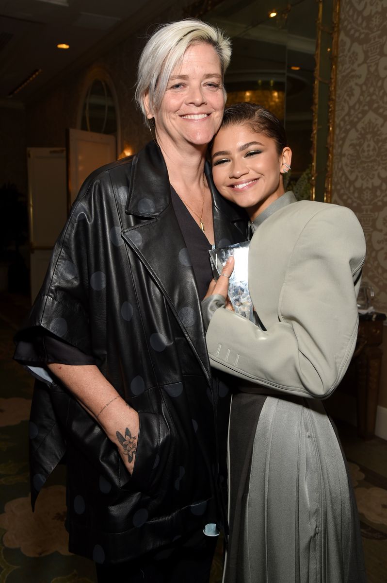 LOS ANGELES, CALIFORNIA - OCTOBER 14: (L-R) Claire Stoermer and Zendaya attend ELLE's 26th Annual Women In Hollywood Celebration Presented By Ralph Lauren And Lexus at The Four Seasons Hotel Los Angeles on October 14, 2019 in Beverly Hills, California. (Photo by Michael Kovac/Getty Images for ELLE) 