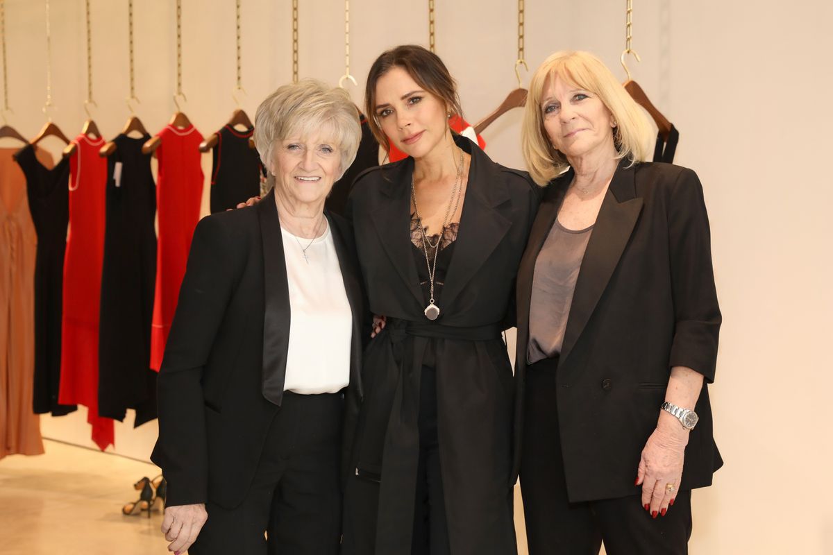 Jackie Adams, Victoria Beckham and Sandra Beckham in 2019