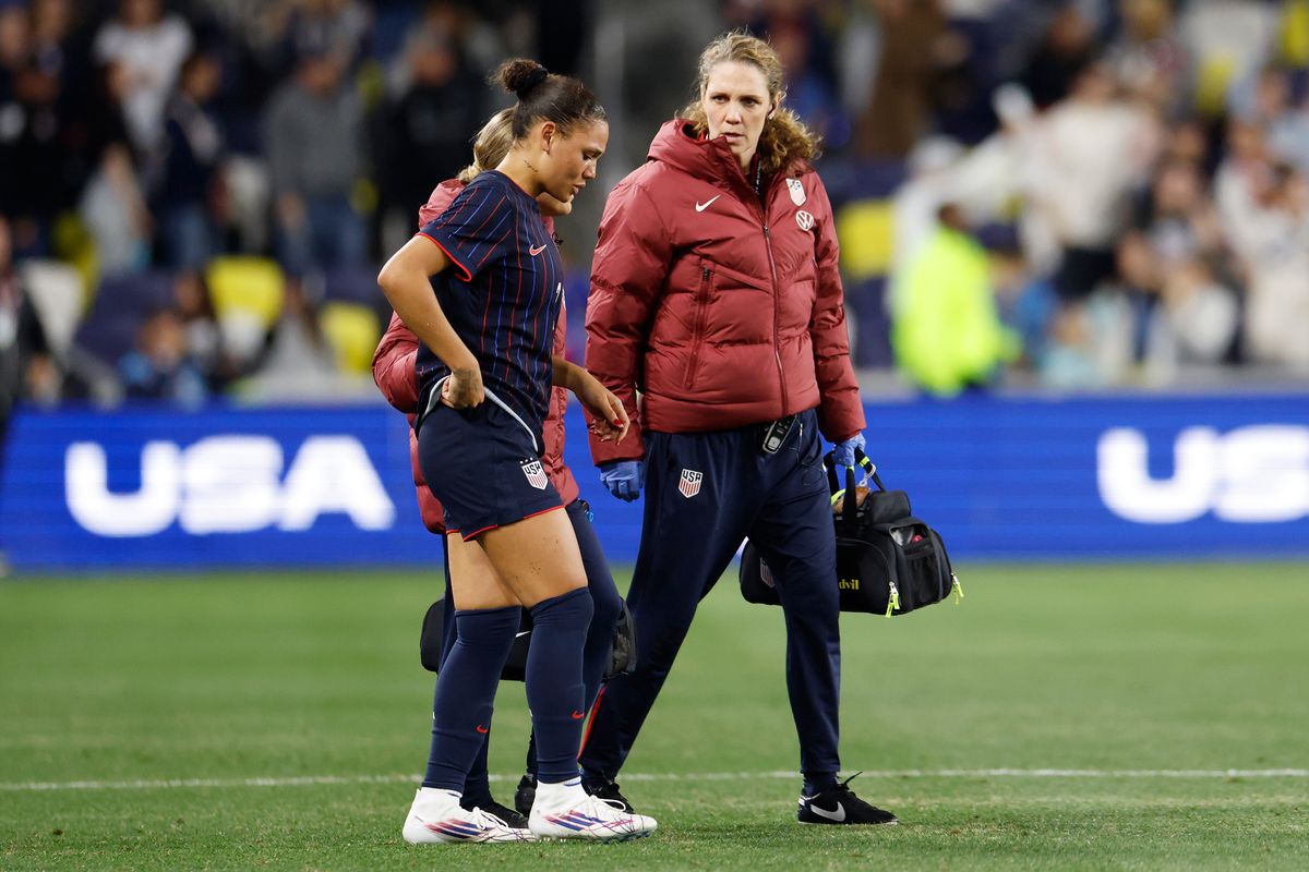 She was thankfully able to walk off the field