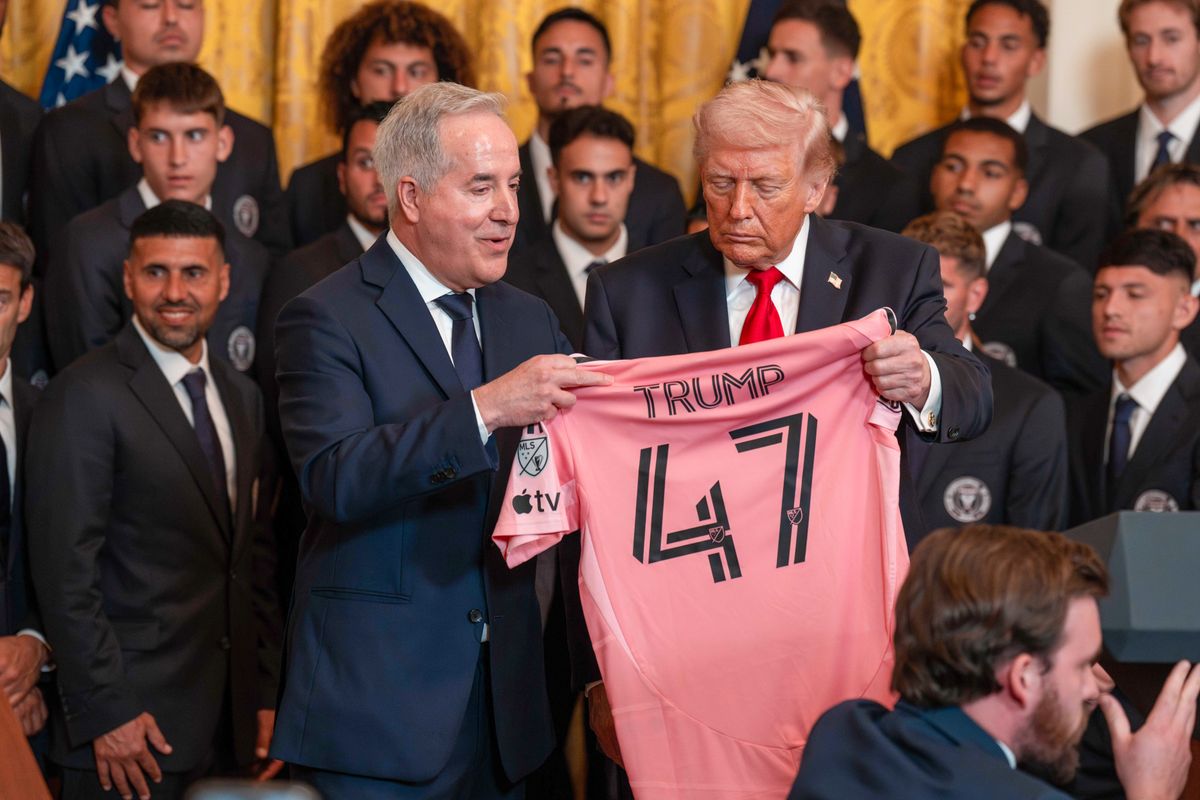 President Donald Trump welcomed Lionel Messi and Inter Miami CF to the White House as the team presented a custom jersey and commemorative soccer ball during a ceremony.