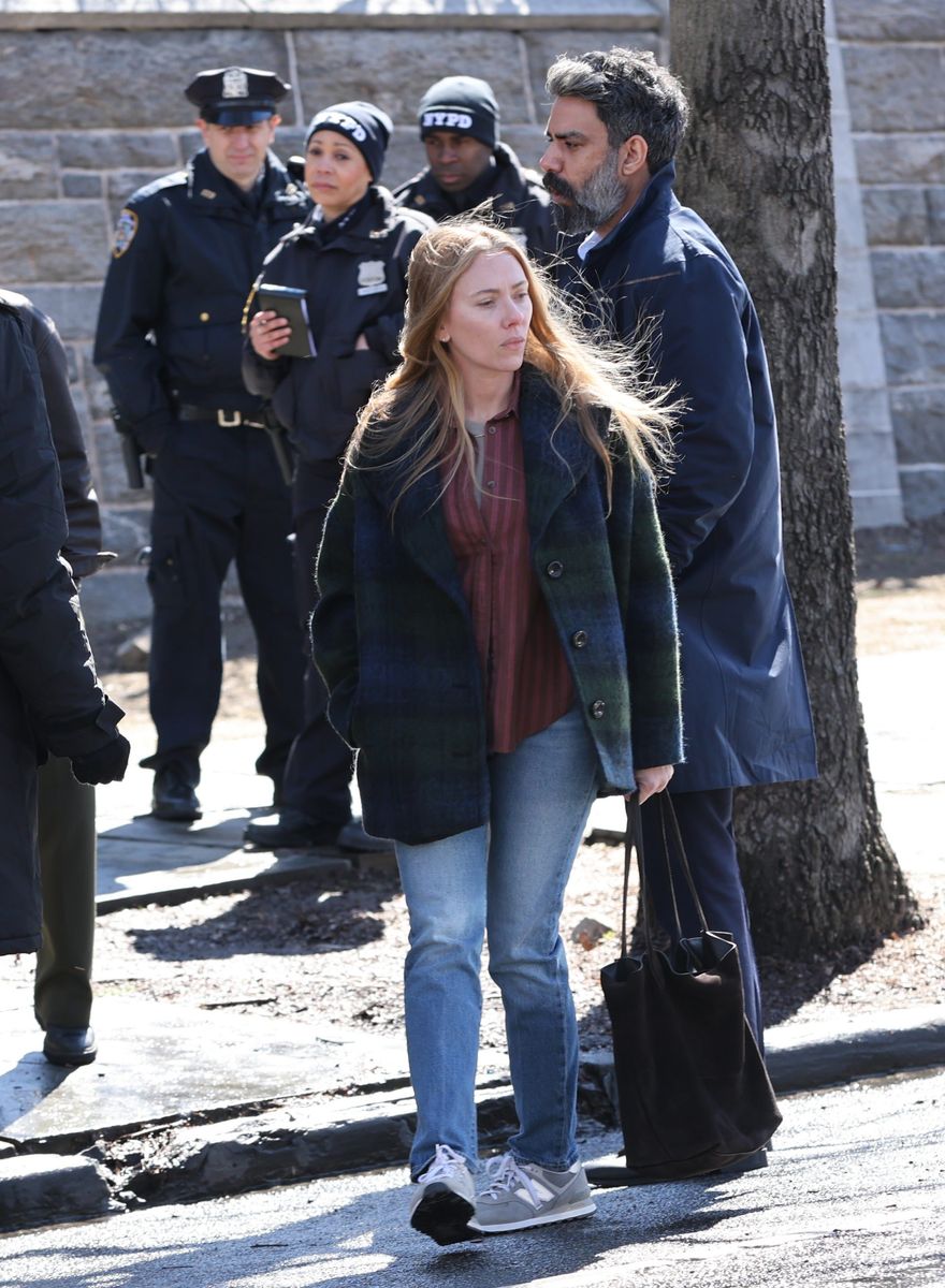 Dressed in relaxed, off-duty layers, Scarlett Johansson looked worlds away from her usual red carpet glamour.