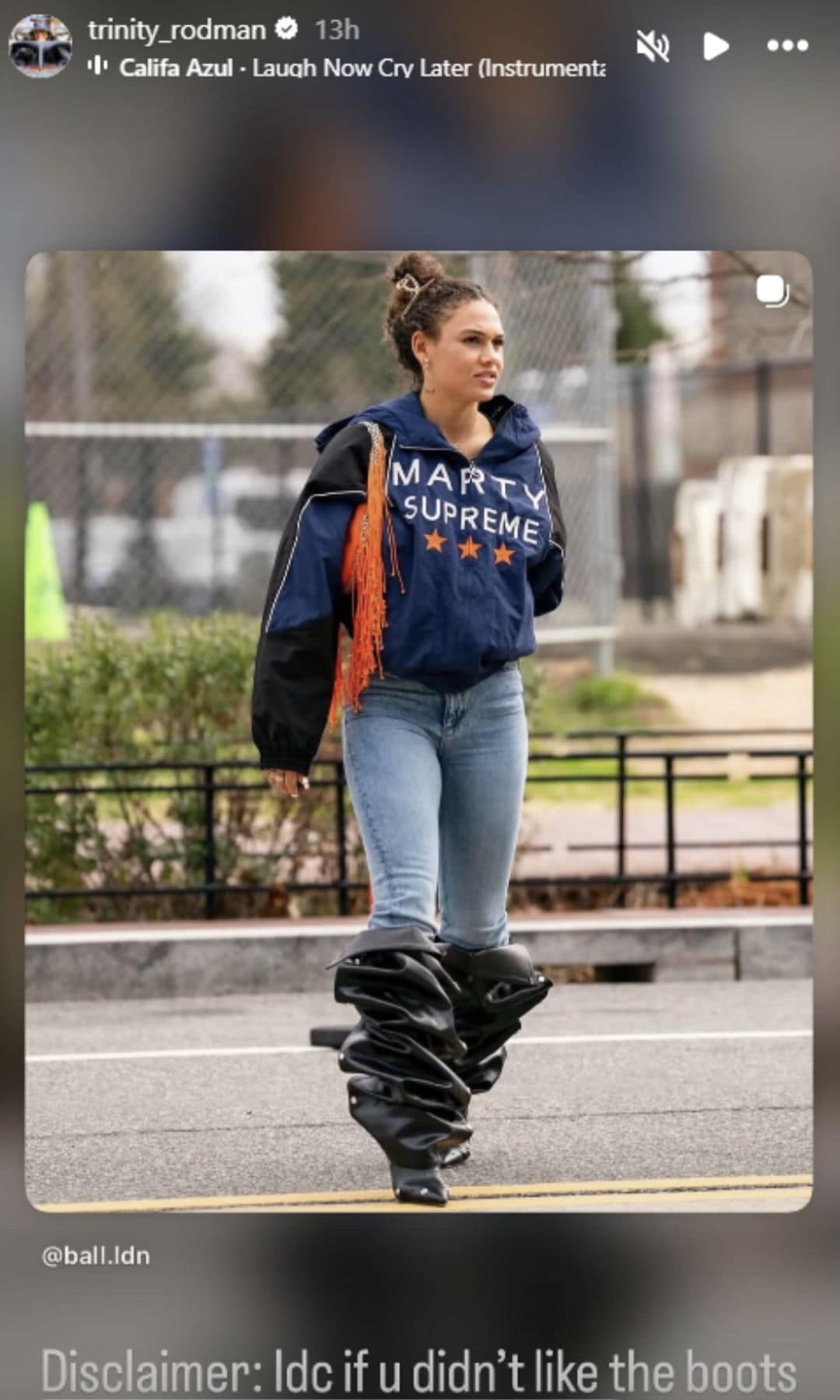 Rodman shared a look at her outfit