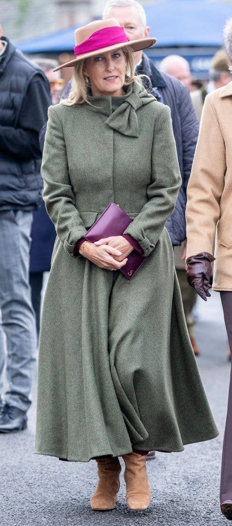 The Duchess of Edinburgh attends The Coral Gold Cup at Newbury Racecourse on November 29, 2025 in Newbury, England