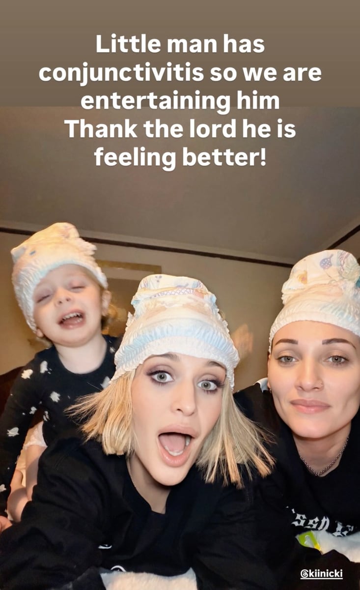 Kelly is helping her son nurse an illness without him