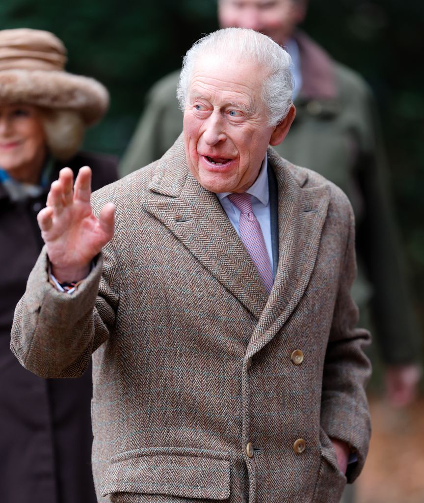 King Charles III waving on Sandringham Estate 