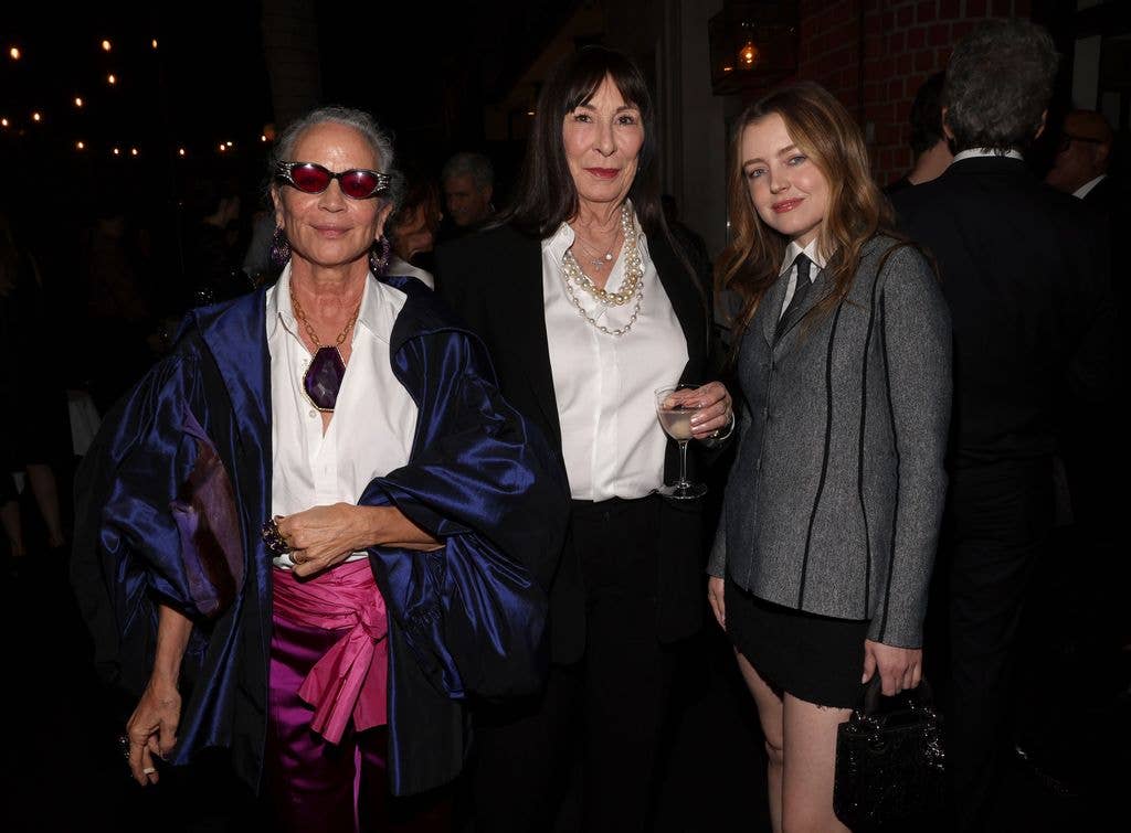 Lisa Eisner, Anjelica Huston and Lorraine Nicholson attend as W Magazine and Dior host intimate dinner ahead of the Academy Awards at Mr Chow on March 12, 2026 in Beverly Hills, California