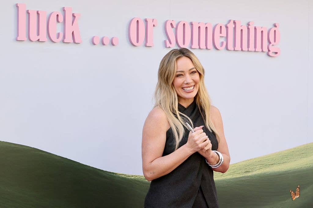 Hilary Duff attends her "luck...or something" Album Celebration Event at The Grove on February 20, 2026 in Los Angeles, California. (Photo by Emma McIntyre/Getty Images for ABA)