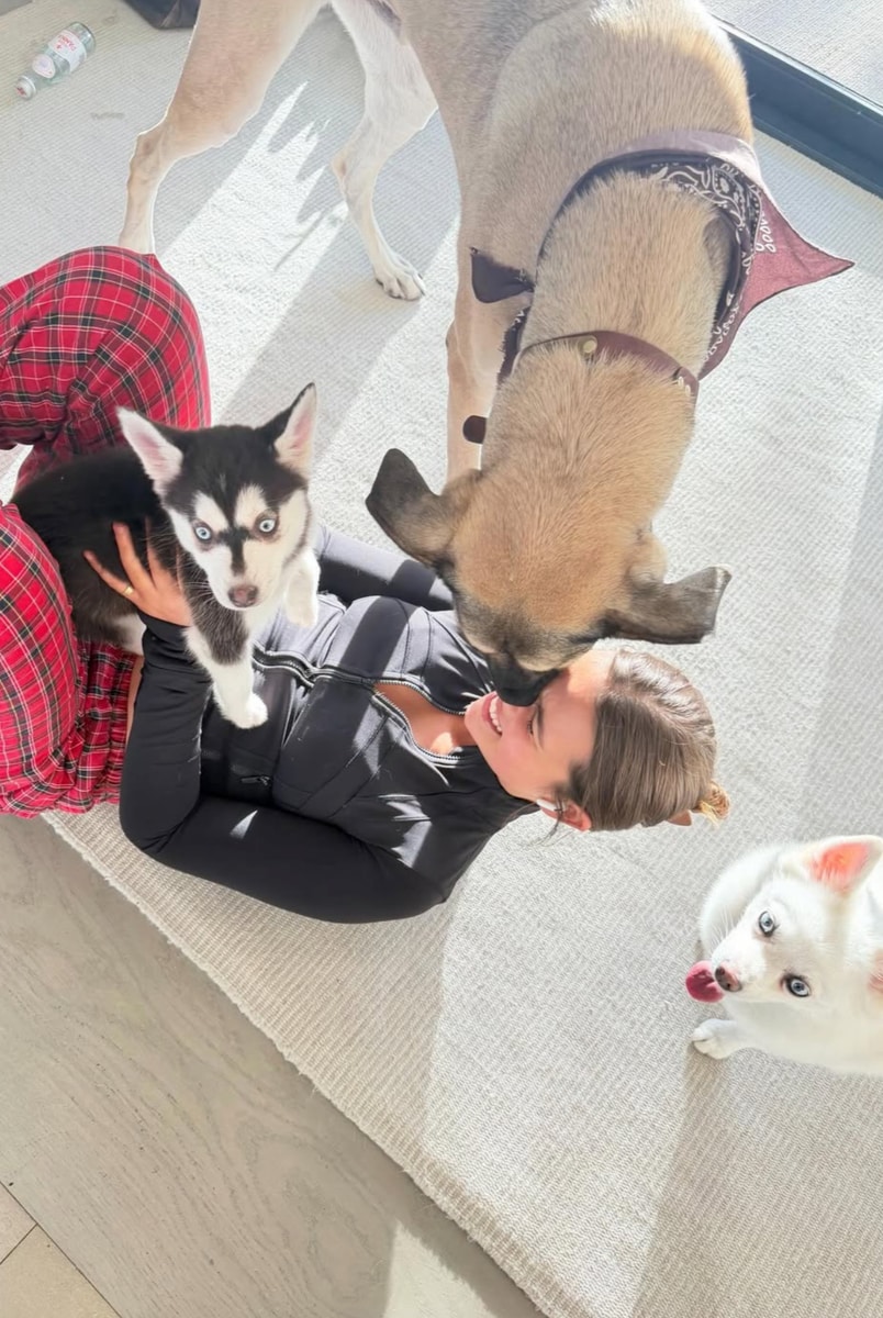 Ivanka posted several sweet photos of her children bonding with their new furry companion. 