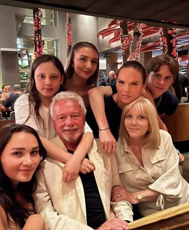 Jackie and Anthony Adams posing with daughter Louise Adams and grandchildren Libby, Tallulah-May, Finley and Quincy