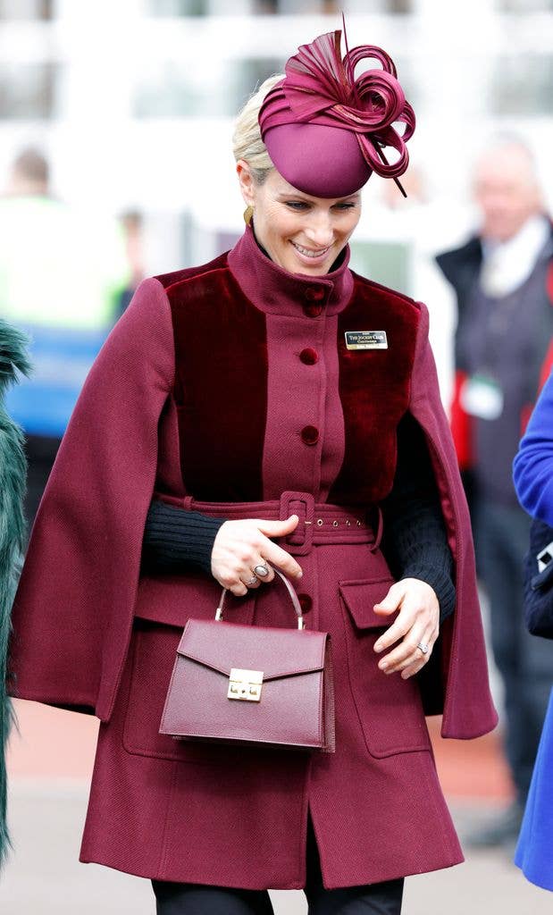 Zara Tindall attends day 1 'Champion Day' of the Cheltenham Festival at Cheltenham Racecourse on March 15, 2022 in Cheltenham, England. 