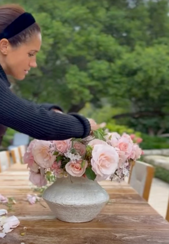 Meghan arranged flowers in another home video
