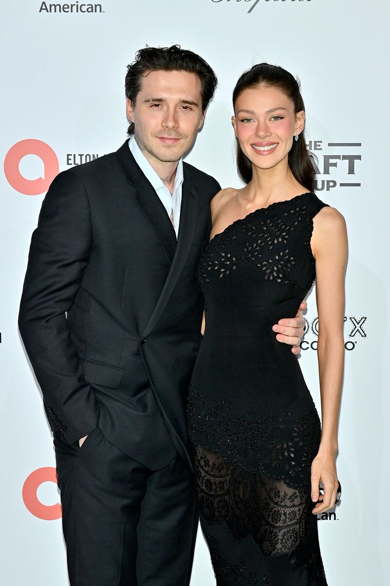 Brooklyn Peltz Beckham and Nicola attended the Elton John AIDS Foundation's 34th Annual Academy Awards Viewing Party 