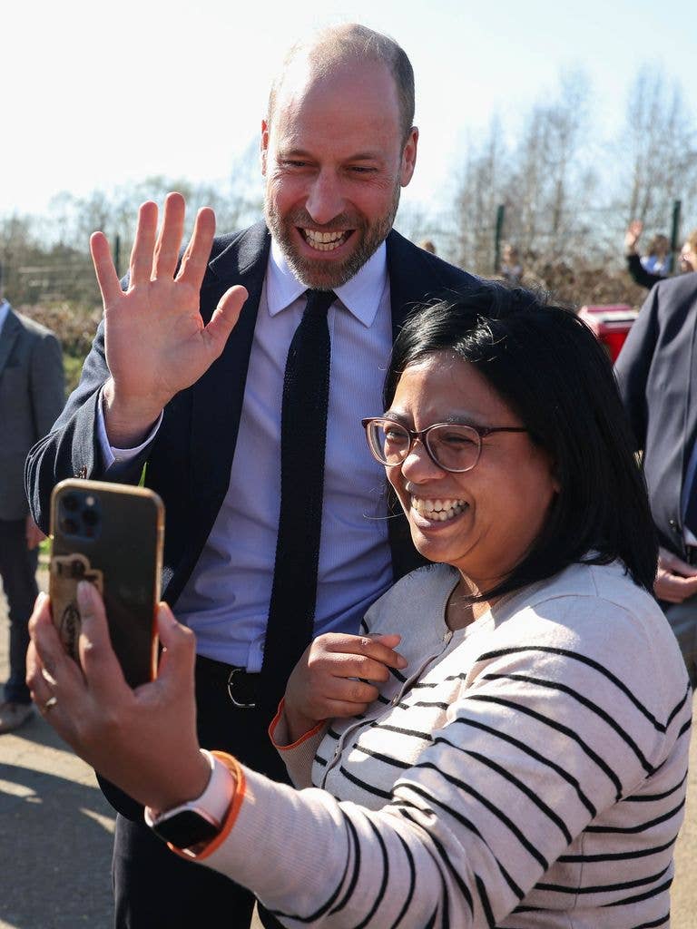 William appeared in bright spirits during the sunny visit