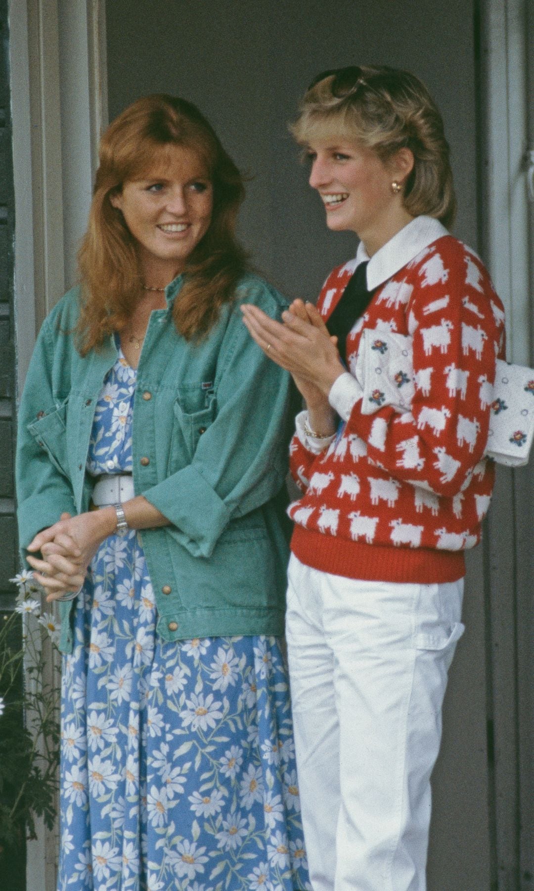 Diana, Princess of Wales and her friend Sarah Ferguson attend a polo match at Smith's Lawn, Guards Polo Club, Windsor, June 1983