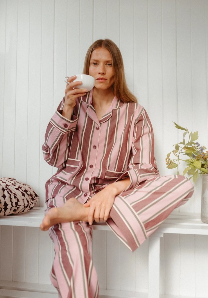 Cotton Pyjamas in Pink Stripe from TBCo.