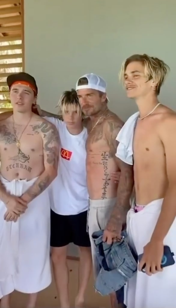 A photo of Romeo, Cruz and Brooklyn Beckham