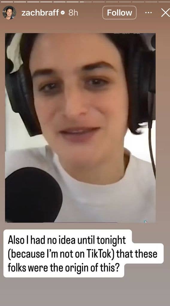 Zach Braff shared this photo to his Instagram story