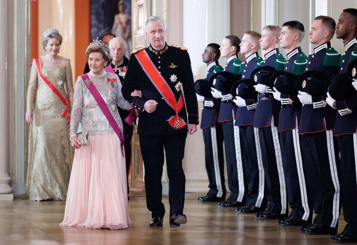 The dress had previously been worn by Mathilde at Emperor Naruhito’s enthronement in 2019.
