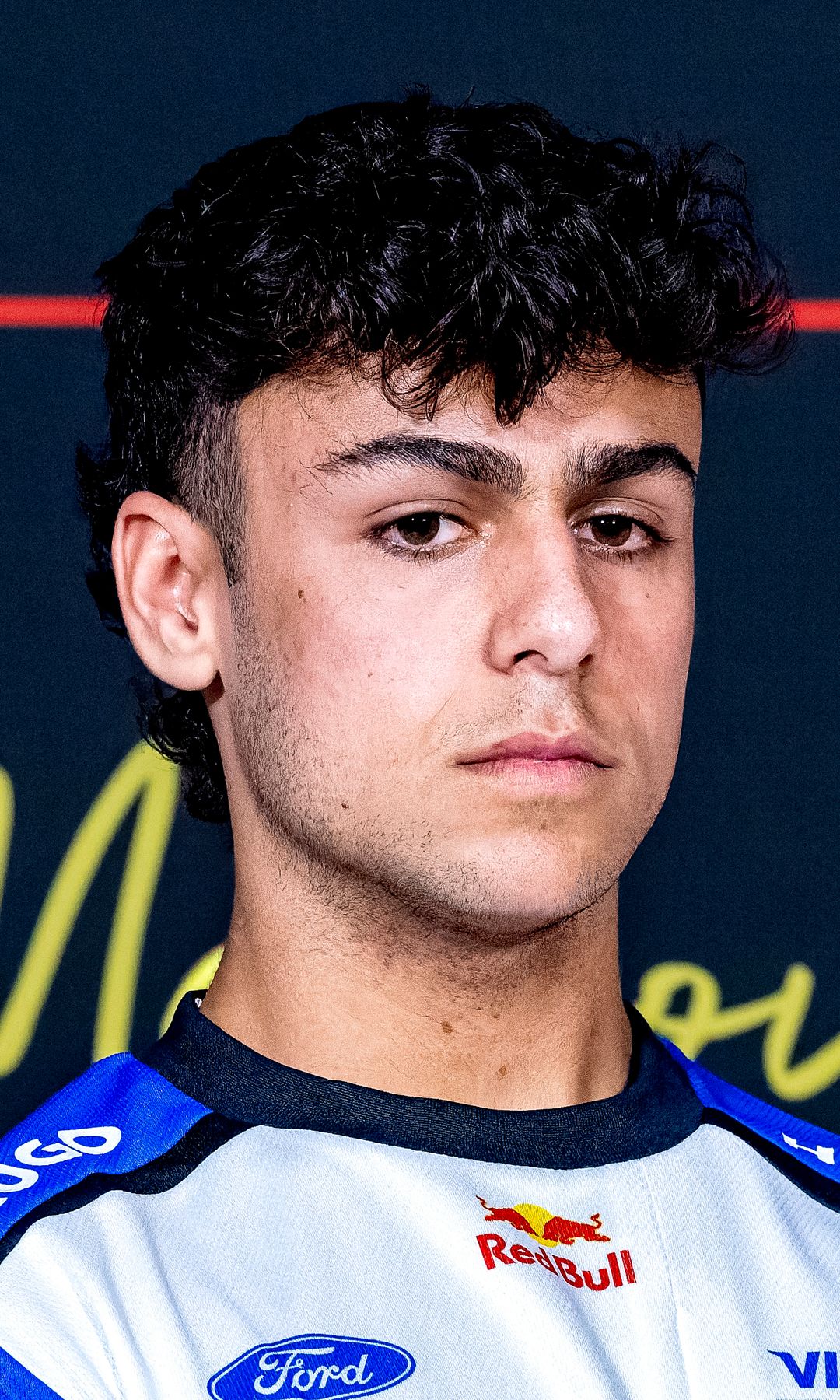 Arvid Lindblad sitting at a press conference