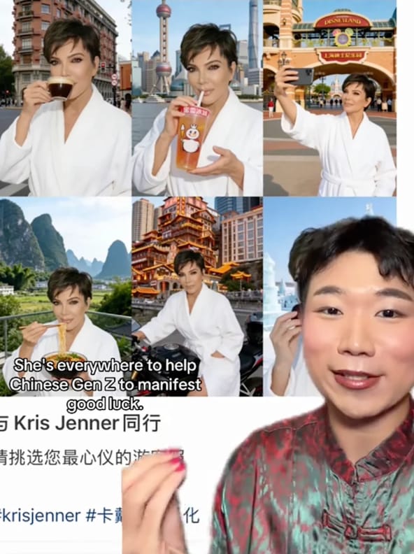 By placing Kris Jenner, a figure strongly associated with wealth and success, into ordinary roles, the meme creates a contrast that is both ironic and aspirational.