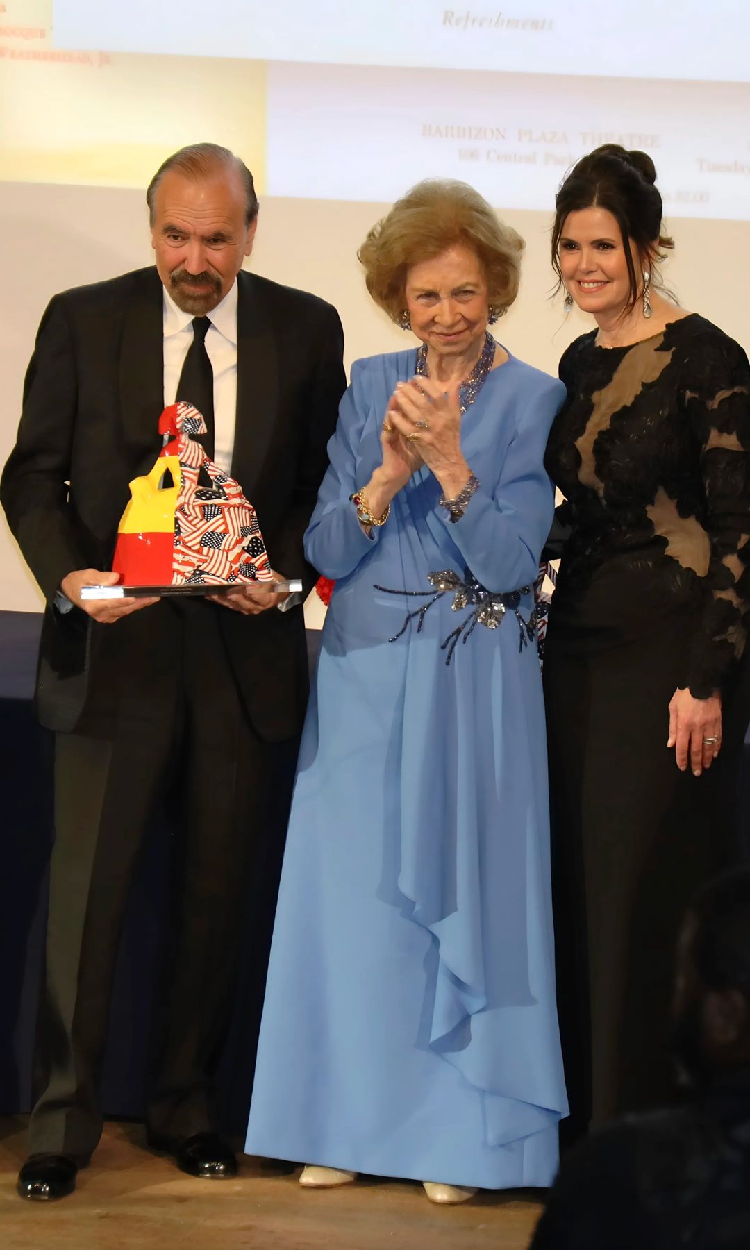 Queen Sofia presents the Sophia Awards for Excellence to Jorge and Darlene Pérez during the Sophia Awards 2026