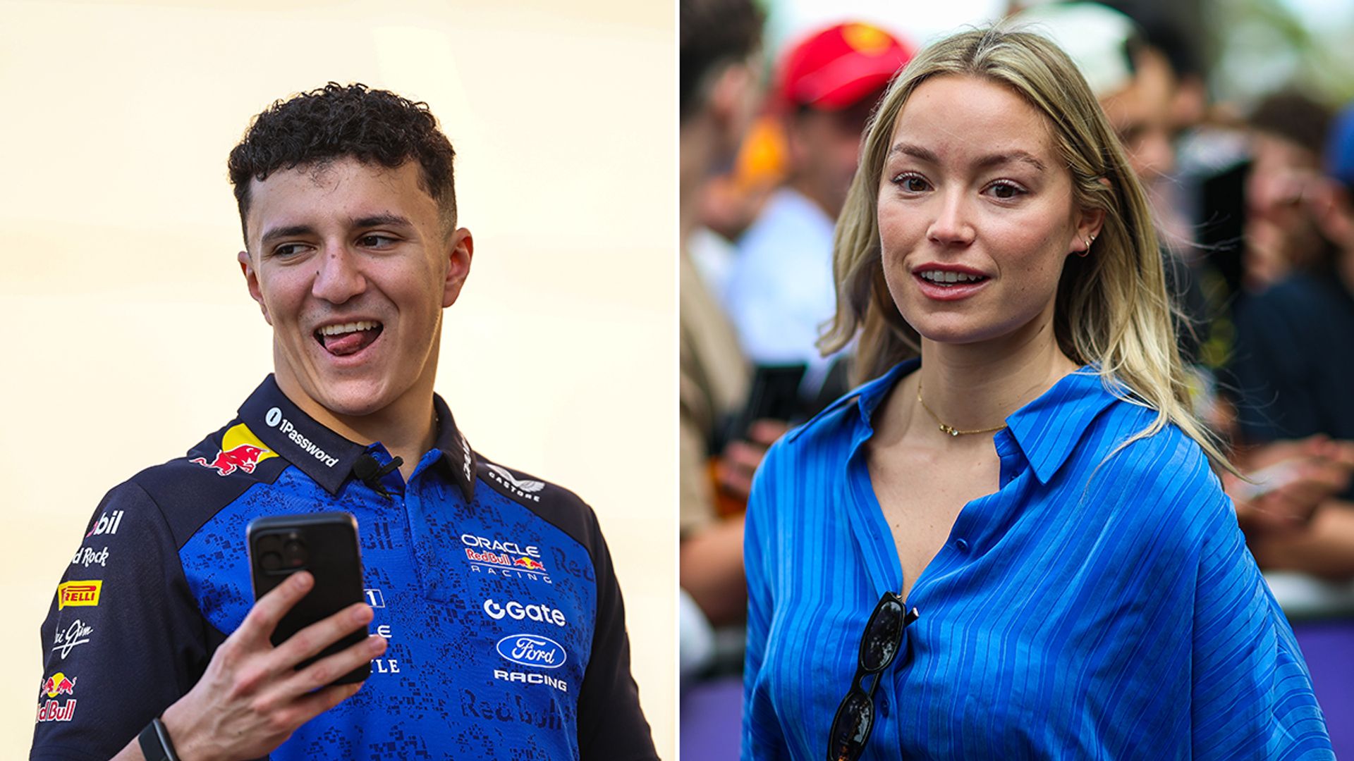 Split image of Isack Hadjar and Lauren Fitzsimmons