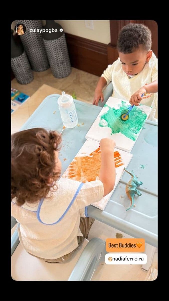 Marquitos with his little friend Hakeem, son of Paul and Zulay Pogba.