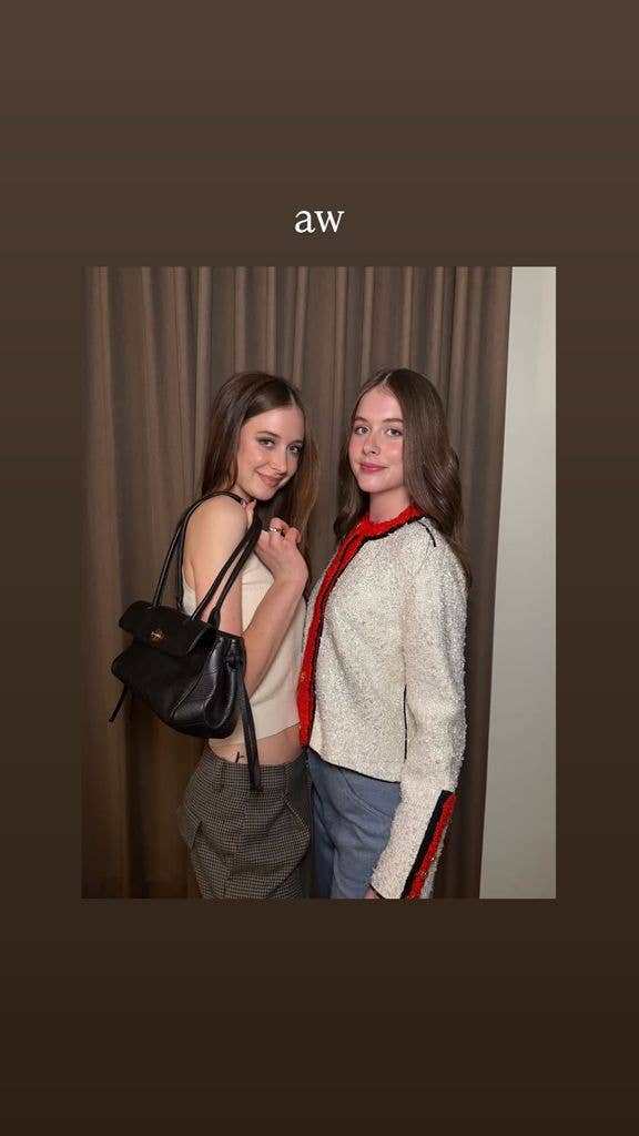 Faith and Sunday Kidman-Urban pose for a photo at Chanel and Charles Finch's pre-Oscars dinner, shared on Instagram