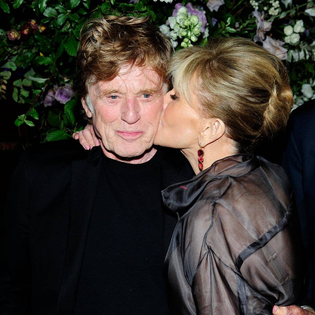 robert redford jane fonda kiss on cheek