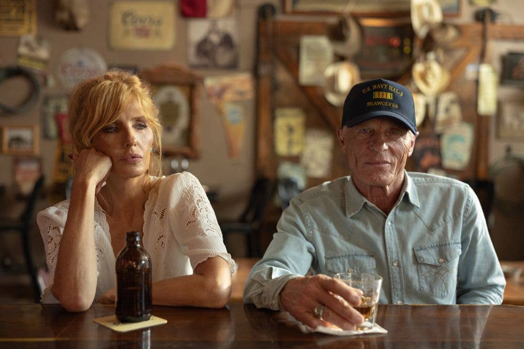 Kelly Reilly as Beth Dutton and Ed Harris as Everett McKinney in Dutton Ranch
