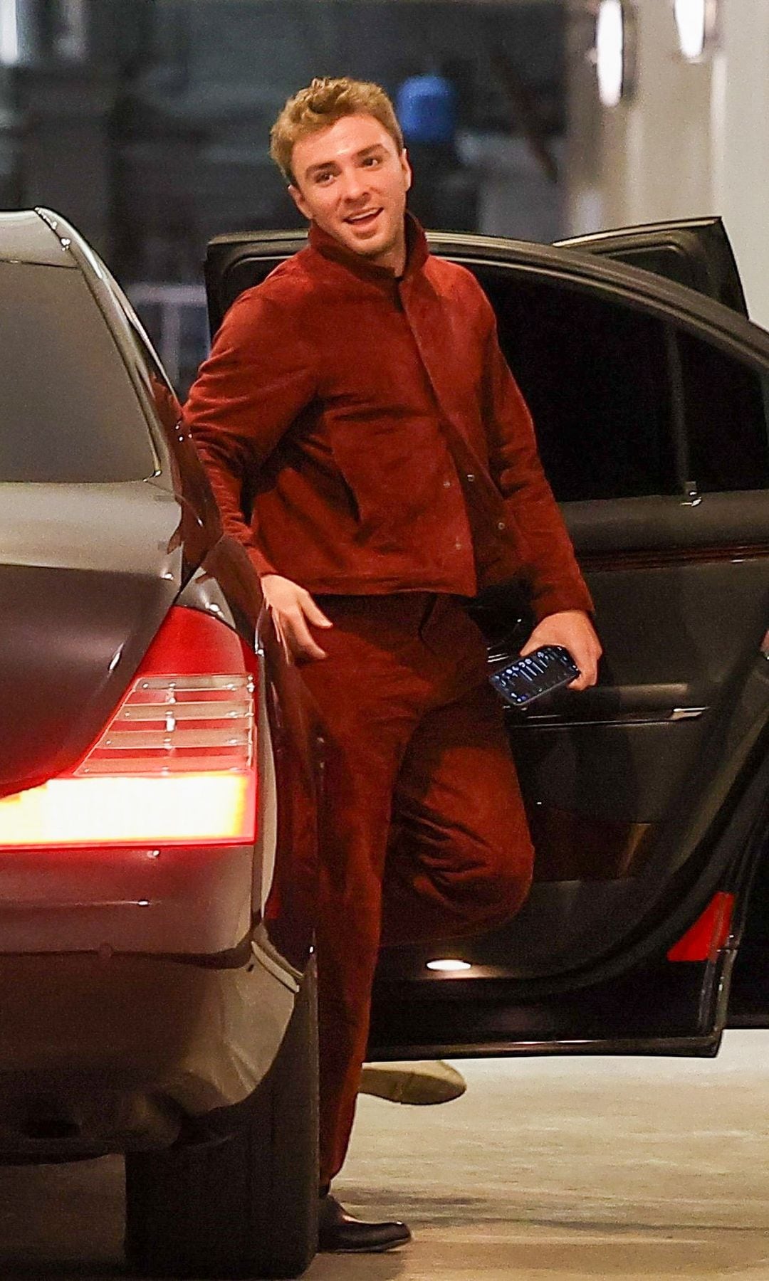 Rocco opted for an all-red outfit