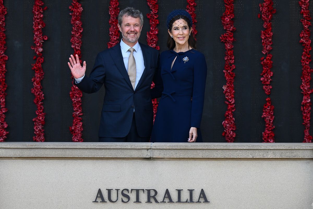 Queen Mary of Denmark and King Frederik X of Denmark pose for photographs at the Roll of Honour during a visit to the Australian War Memorial on March 16, 2026 in Canberra, Australia.