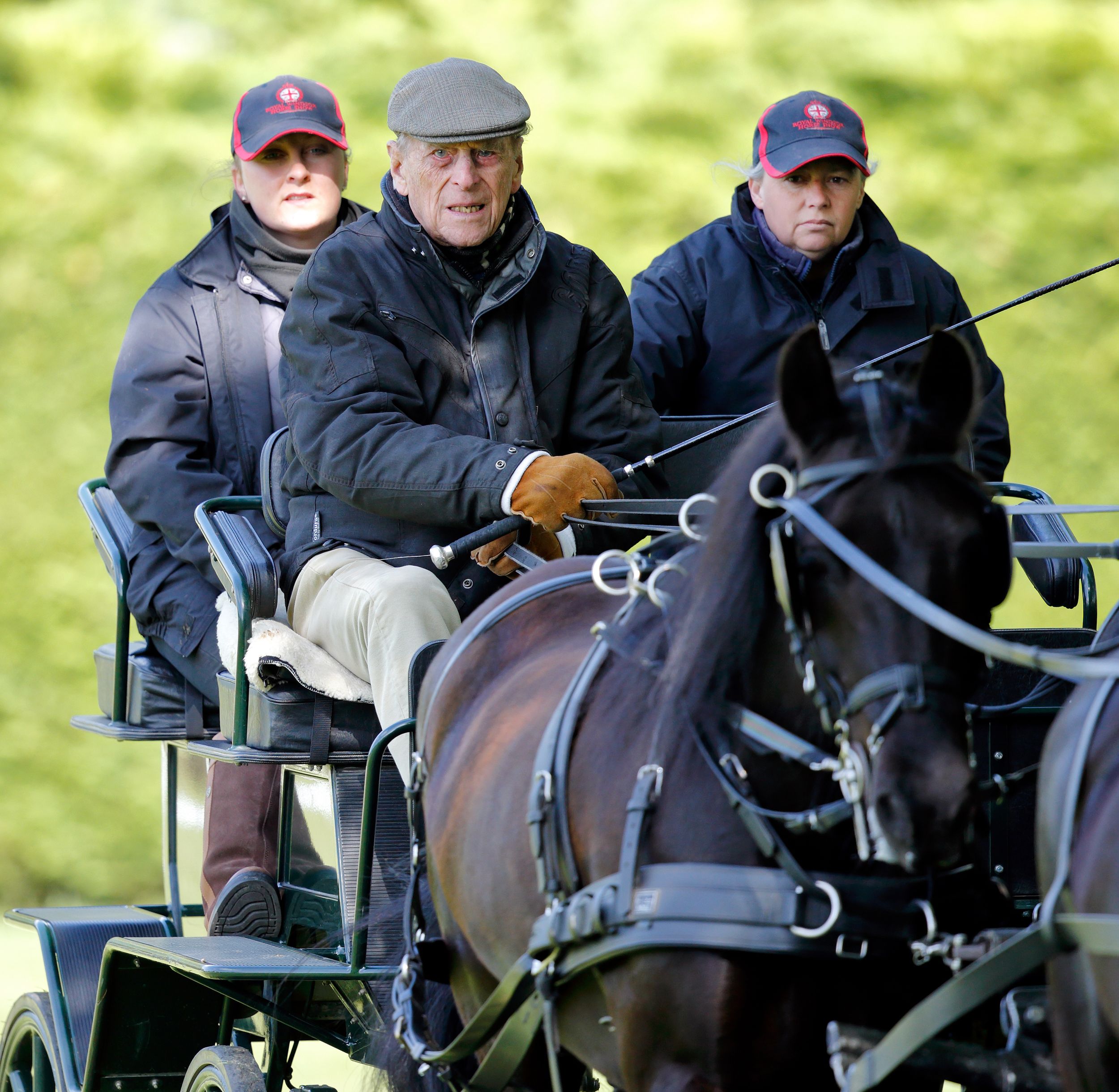 Prince Philip seen driving a carriage in 2017