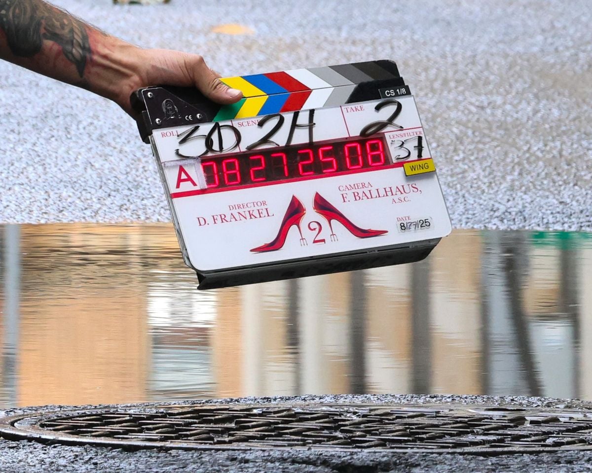 The set of "The Devil Wears Prada 2" on August 27, 2025 in New York City. 